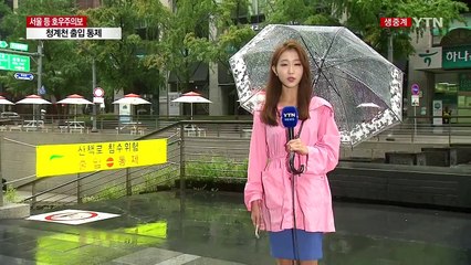 [날씨] 서울 호우주의보 속 강한 비...청계천 출입 통제 / YTN