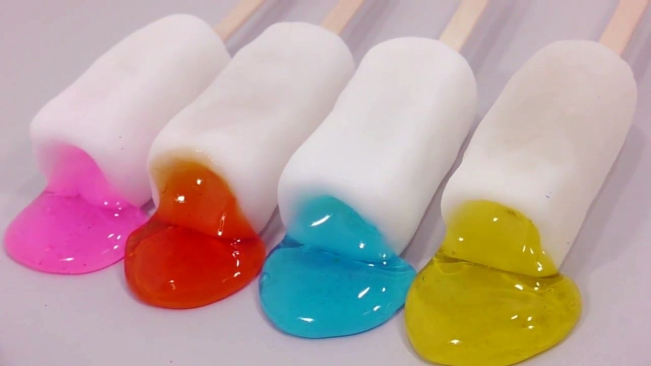 How To Make plastic Slime Milk Ice Cream Learn the Recipe DIY PomPom 물라스틱+액체괴물 우유 아이스크림 만들기