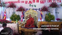 Buddhist monk who is leading killing of Rohingya Muslim in Myanmar. Myamar is run by Aung San Suu Ky