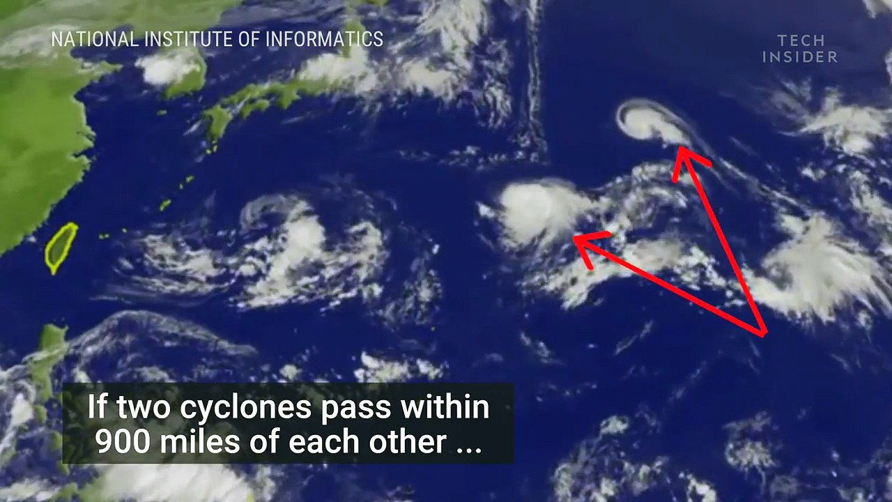 Here's what happens when two hurricanes collide