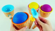 Play Doh Ice Cream Rainbow Colors Finding Surprise Toys : Disney Olaf, Littlest Petshop, Angry Birds