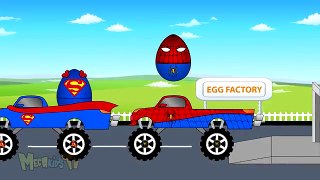 Et homme chauve-souris dessin animé des œufs pour aide ponton enfants homme araignée Superman surprise ambulance