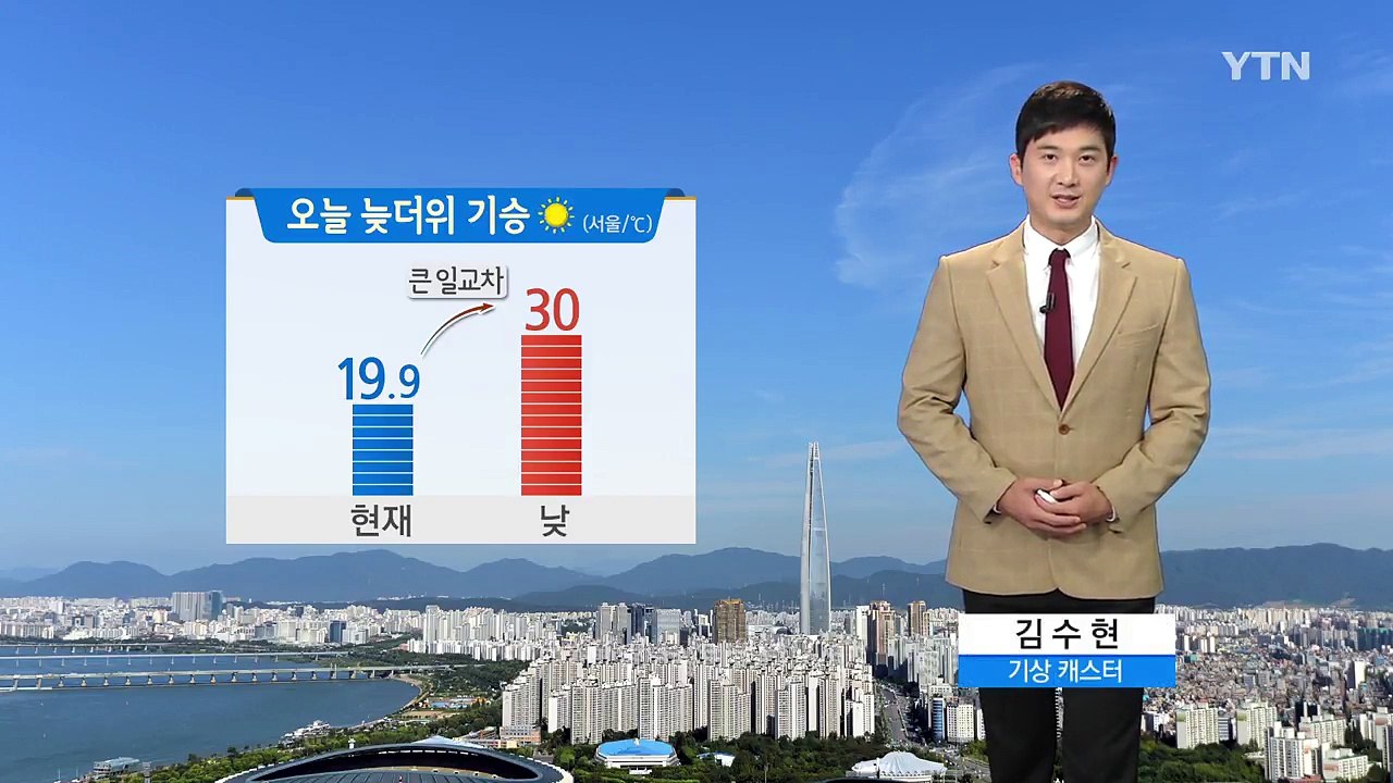 [날씨] 오늘 구름 많고 늦더위 기승...제주도 밤부터 비 / YTN