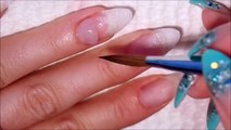 Acrylic Nails ~ Mint Blue Glitter Fade