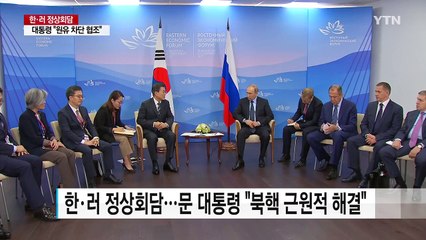 한·러 정상회담 "北 원유 공급 중단에 협조 요청"..."막다른 길에 몰면 안 돼" / YTN