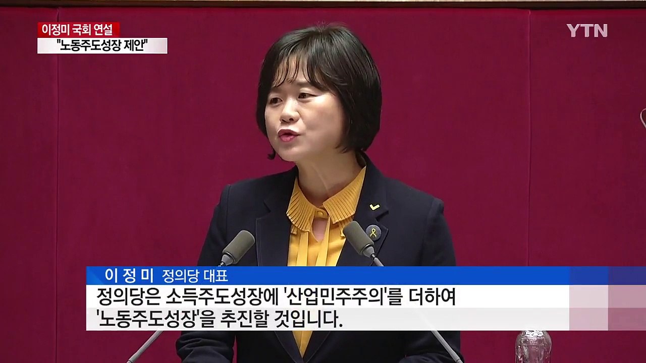 이정미 "노동주도성장 제안...연동형 비례대표제로 정치 개혁해야" / YTN