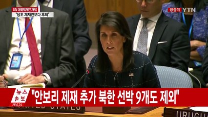 '원유·김정은' 빠진 대북제재 결의안 채택 / YTN