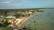 Aerial footage of the southern coast of Nassau after Hurricane Irma