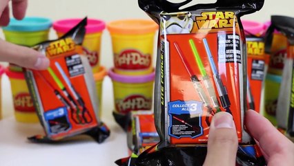 Star Wars Lite Force Light Up Red Blue & Green Collectible Lightsabers Blind Bags Unwrapping!