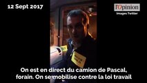 Loi travail: Philippot soutient les forains... et se met en scène dans un camion