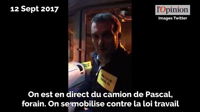Loi travail: Philippot soutient les forains... et se met en scène dans un camion