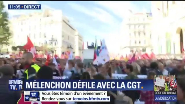 Nous allons le faire reculer , assure Mélenchon à Marseille lors de la manifestation contre la réforme du code du travail