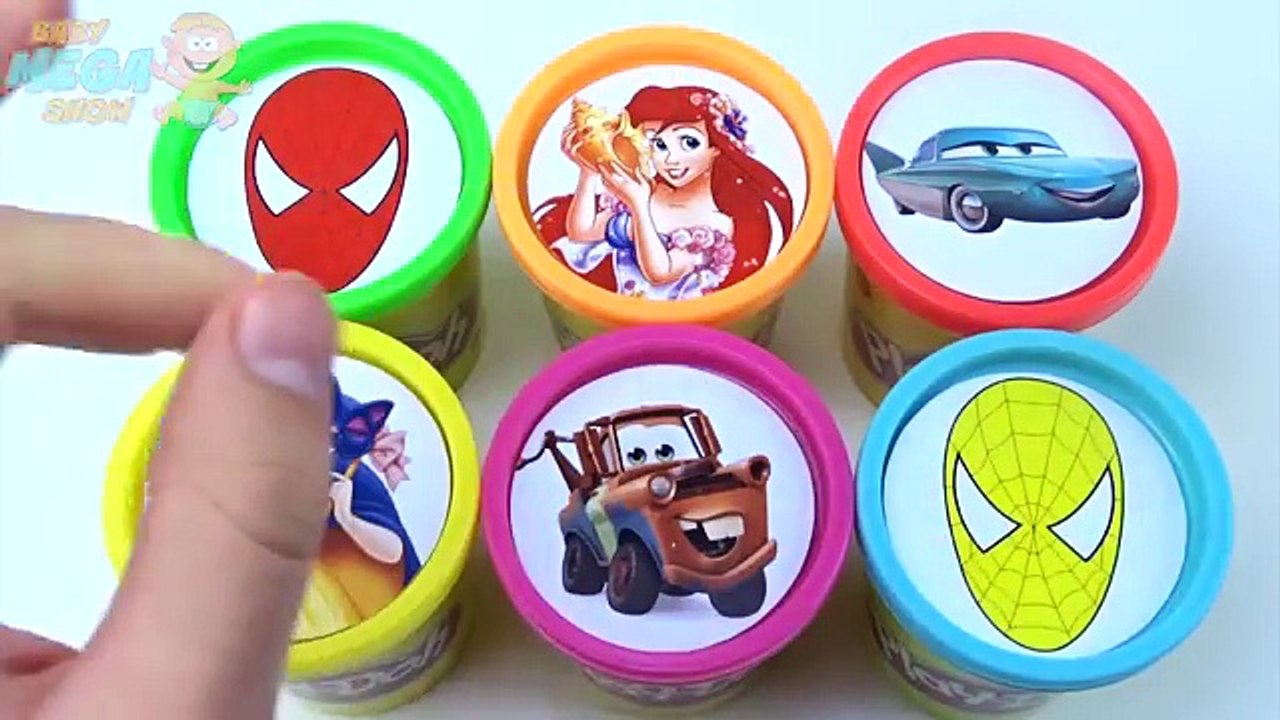 Штабелирования Игрушки играть доч глина легковые автомобили Маккуин человек-паук Пеппа свинья Узнайте цвета для детских и спортивных