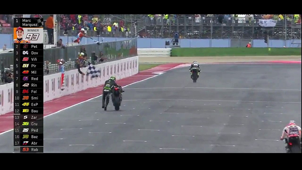 MotoGP le pilote Johann Zarco termine la couse à pied