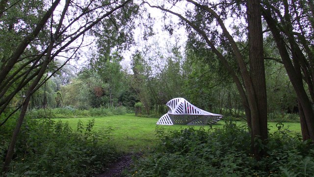 Réservoir, sculpture de Matthieu Pilaud - Festival Art Villes et Paysage - Hortillonnages 2016
