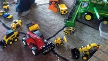 Kids Playing with Diggers, Dump Trucks and Trors for Children