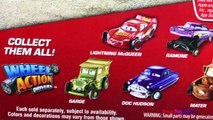 DISNEY CARS ACTION WHEELS - SHERIFF LIGHTNING MCQUEEN MATER DOC HUDSON AND RAMONE - UNBOXING