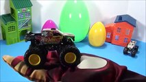 SURPRISE EGGS MONSTER TRUCKS with special guest TOW MATER part 2