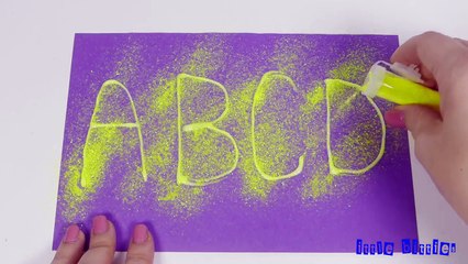 Learn Alphabet with Glitter Glue abcefghijklmnopqrstuvwxyz