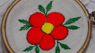 Hand Embroidery Design of Padded Flower Stitch