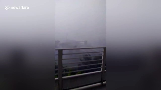 Explosion caught on tape as Hurricane Irma batters Brickell, Miami