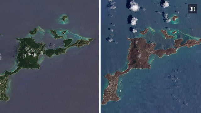 Avant/après : les dégâts de l'ouragan Irma vus du ciel