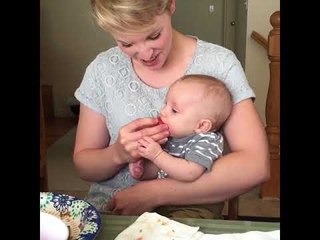 Baby Can't Get Enough of Watermelon on First Try