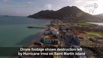 Drone footage show destruction on St Martin after Hurricane Irma