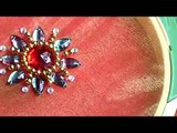HAND EMBROIDERY: How to sew a Kundan stone with golden beads
