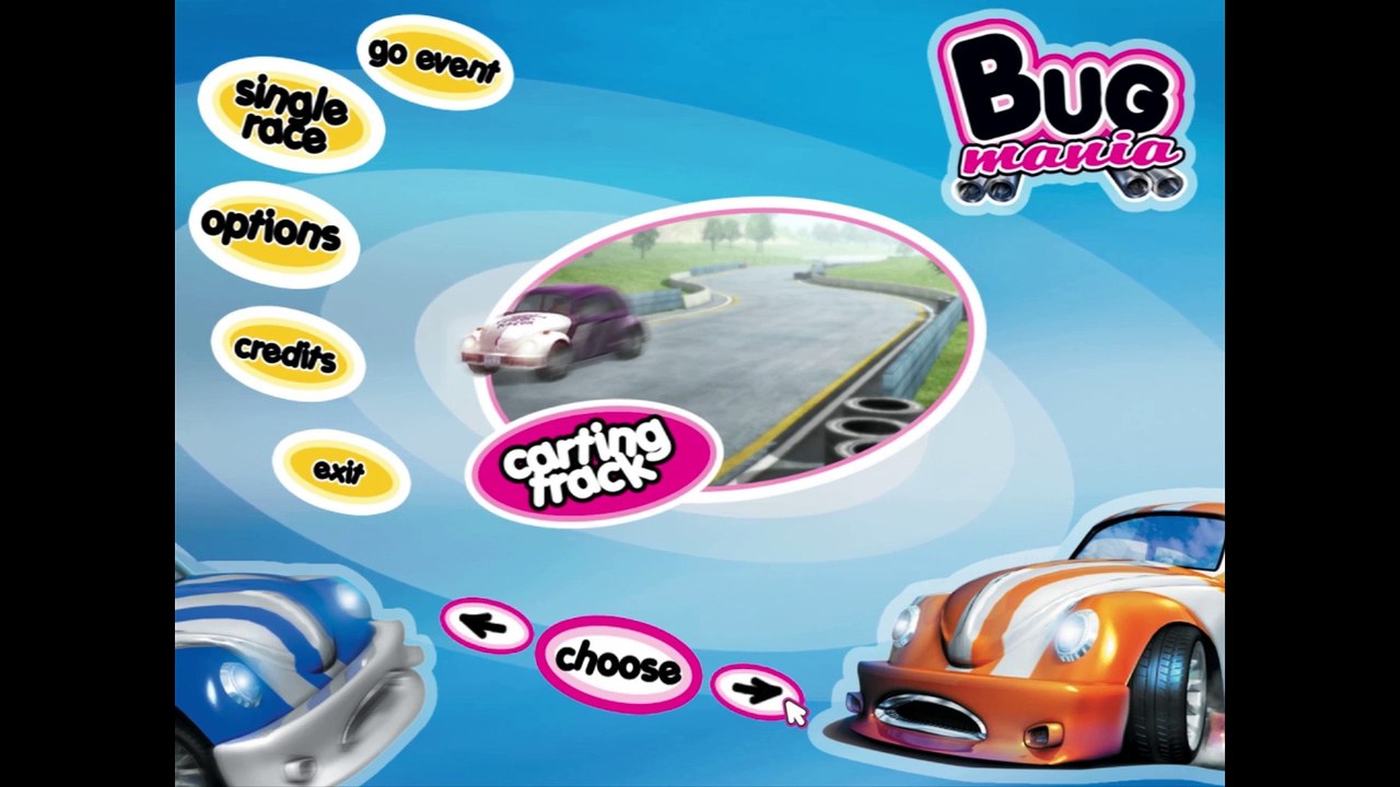 Bug Mania gameplay on Carting track with cabrio-bug car