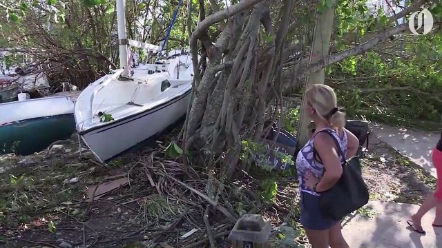 Hurricane Irma destroys boats in Miami