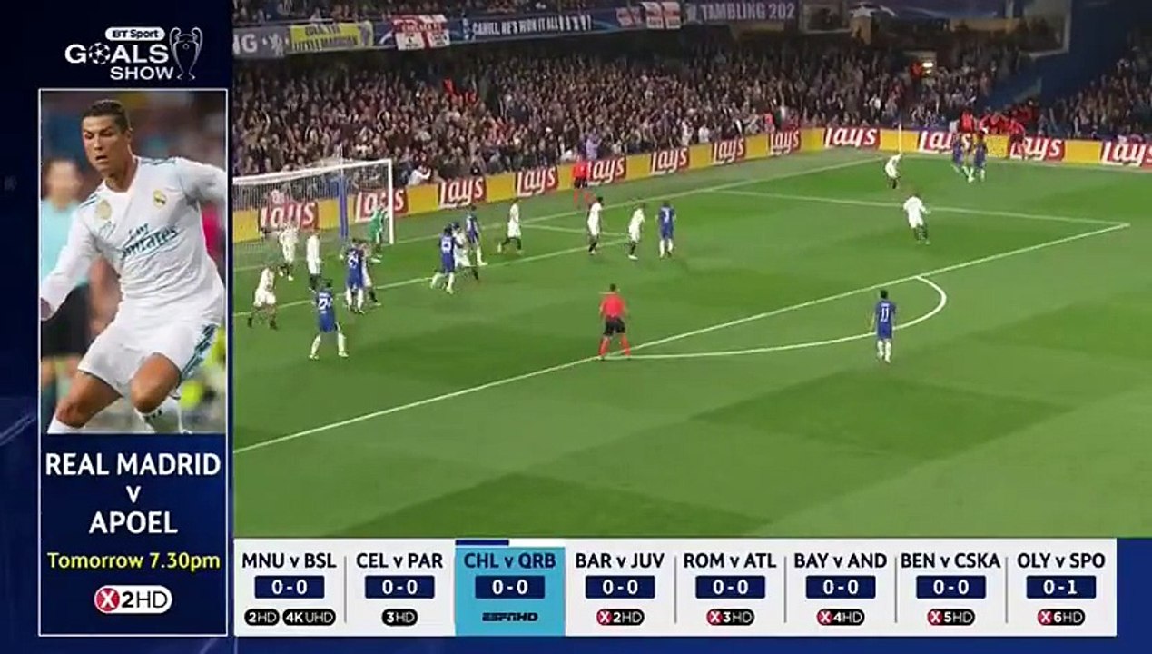 Pedro Goal - Chelsea vs Qarabag 1-0  UCL (12.09.2017)