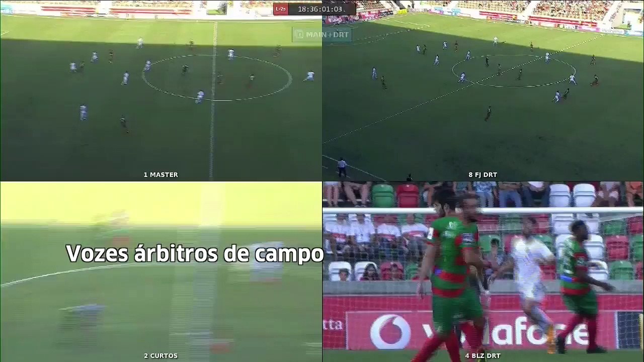 Diálogo entre árbitro e vídeo-árbitro em situação de cartão vermelho