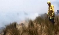 Un incendio forestal se registró en Latacunga, provincia del Cotopaxi