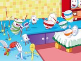 Super Teddy S3E8: Learn: bowl, cup, chopsticks, fork, knife, plate, and spoon. Pass me the spoon!