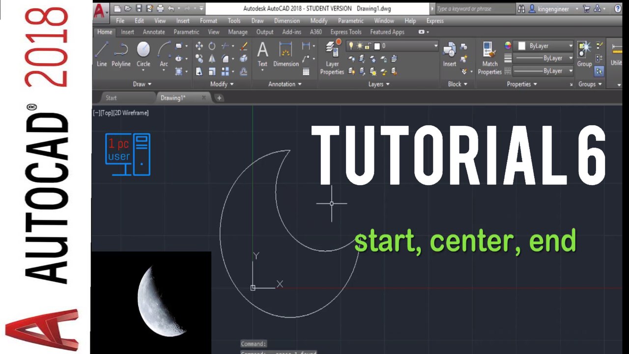 Autocad 2018 arc command tutorial - types of arc in autocad 2018