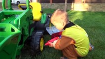 BAD BABY ride on POWER WHEEL Tractor wheel fell off CHANGING WHEEL PAW Patrol Crazy SuperHeroes IRL