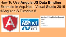How to use angularjs data binding example in asp.net || visual studio 2015 #angularjs tutorials 5