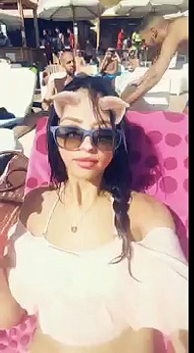 Beautiful Girl Dancing On Beach Tanger