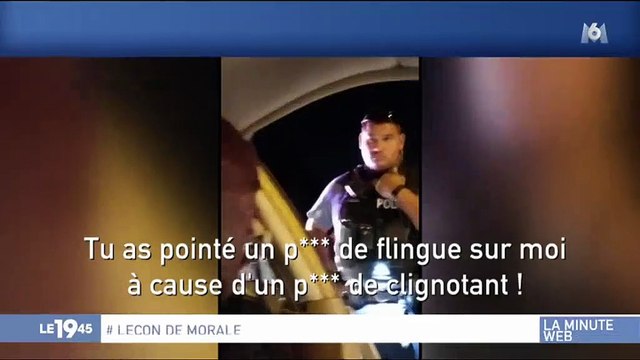 Un américain pète un plomb sur un policier et le sermonne pour avoir pointé une arme sur lui - Regardez
