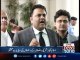 Fawad Chaudhry talks to media outside SC
