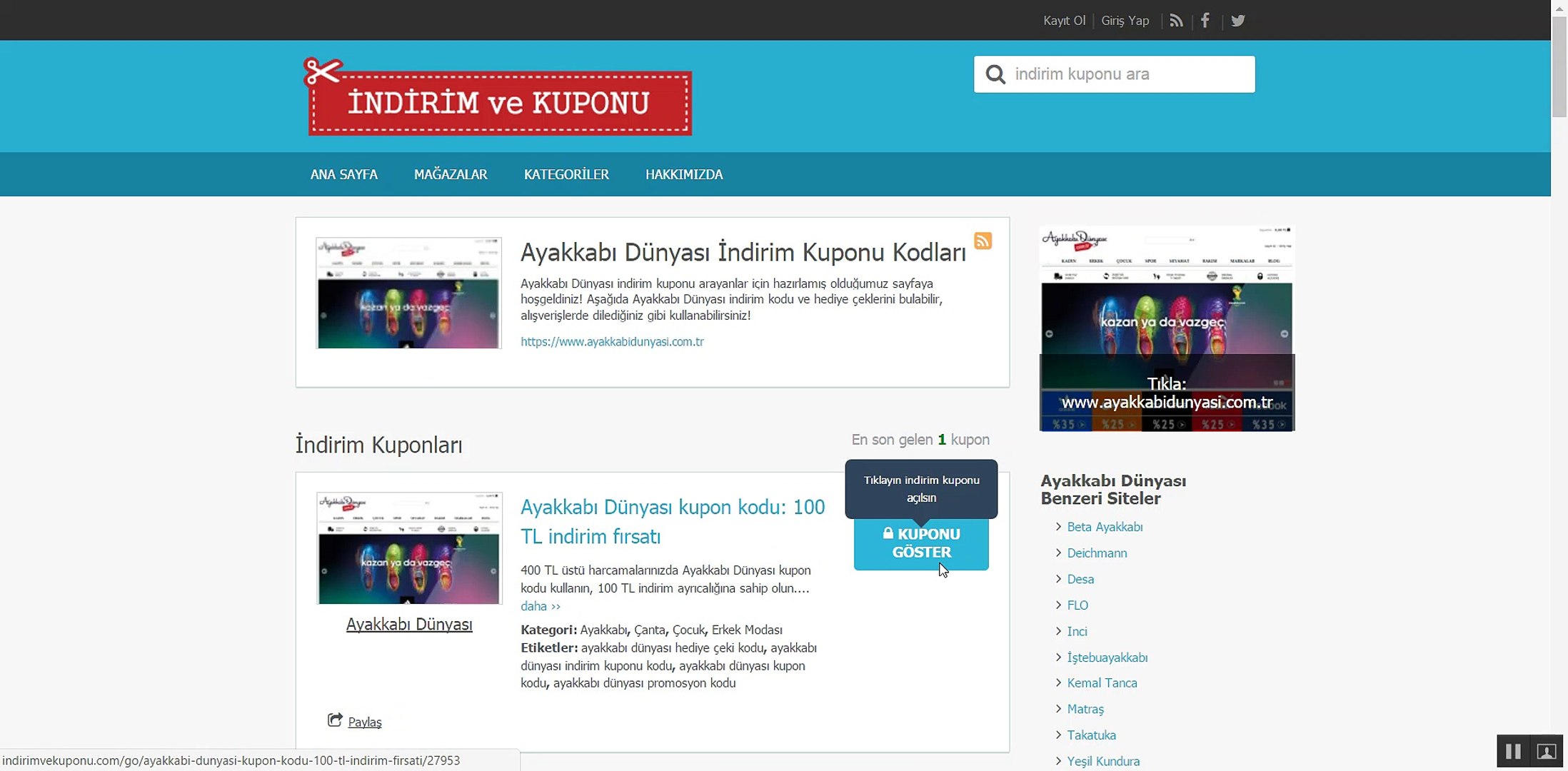 Ayakkabi Dunyasi Kupon Kodu Dailymotion Video