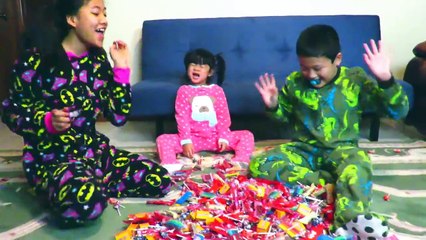 BAD BABY DUCT TAPE CHALLENGE with Warheads Sour Candy & Giant Tape Balls Freak Family Funny Video