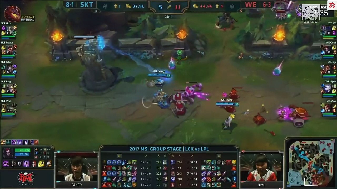 SKT vs WE 兮夜中單路西恩單殺Faker兩次！抗韓成功暴打SKT | 2017 MSI 季中邀請賽