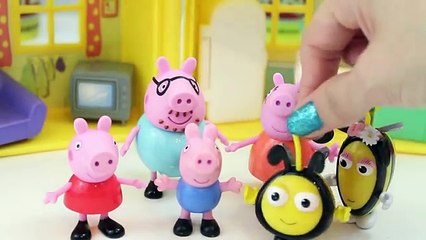 Peppa Pig Sleepover Slumber Party with Buzzbee from The Hive and Play Doh Fun