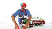 Fire truck responding to call - construction game cartoon for children Fire Truck toy putt
