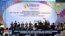 Joint statement ng ASEAN hinggil sa Climate Change, aprubado na ng ASEAN Senior Officials