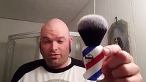 Head Shave of the Day - Haircut and Shave Co Barber Pole Brush, Van Der Hagen Luxery Shave Soap