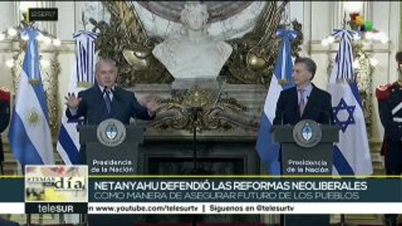 Argentinos protestan por visita del premier israelí Benjamín Netanyahu
