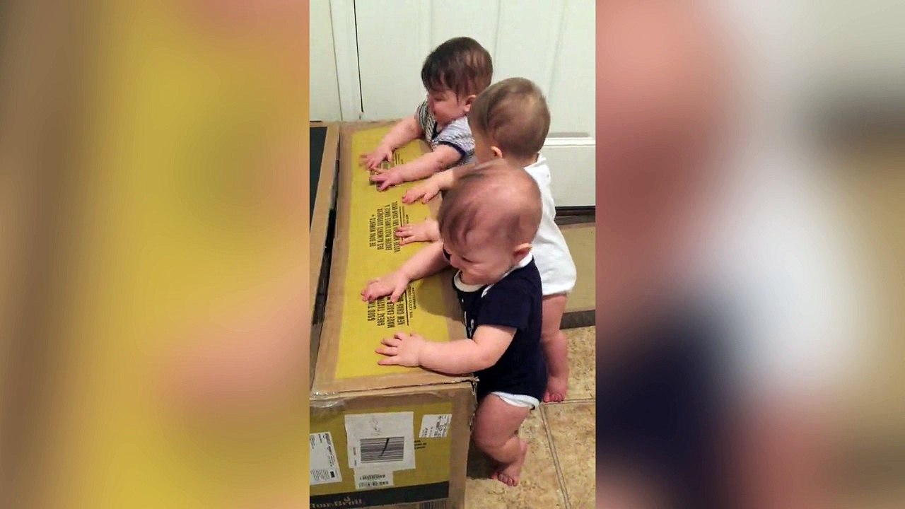 Ces triplés n'ont pas besoin de grand chose pour s'amuser !